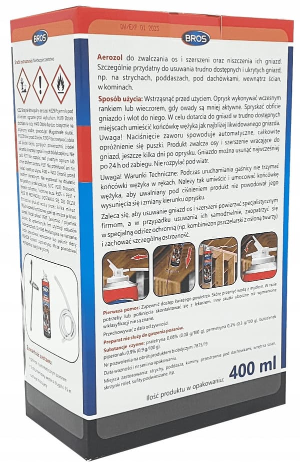 Brandsläckare för getingar och bålgetingar automatisk spray 400ml