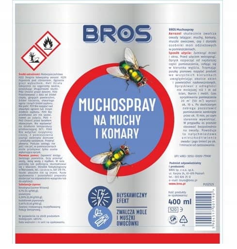 Bros Flue- og Myggespray 0,4L Insekt Aerosol