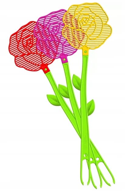 Blomsterformet plastikflue- og myggesmækker