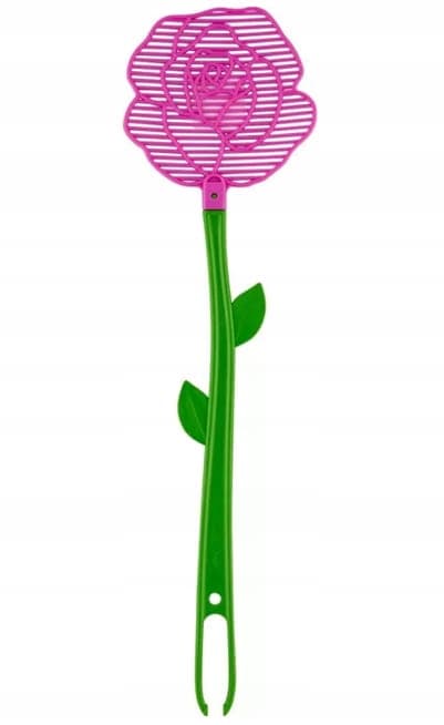 Blomsterformet plastikflue- og myggesmækker