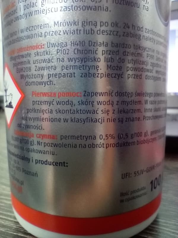 Pulverformet præparat myregift 100g