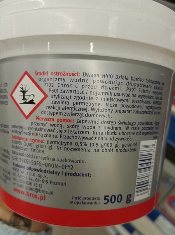 Pulverberedning mot myrgift 500 g