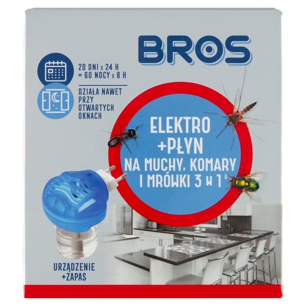 Elektrisk fumigator til fluer, myg og myrer 3 i 1 30 ml
