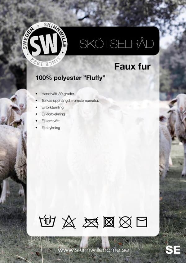 Skinnwille Fluffy Fäll, Ivory (Vit)