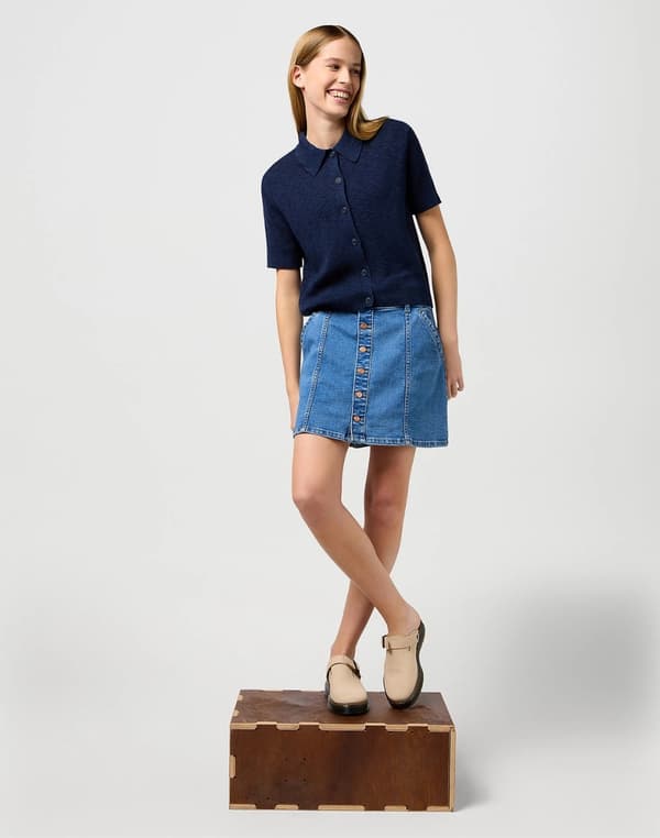 Wrangler JEANSKJOL MINIKJOL KORT JEANSKJOL MED ÖPPNING FRAM M
