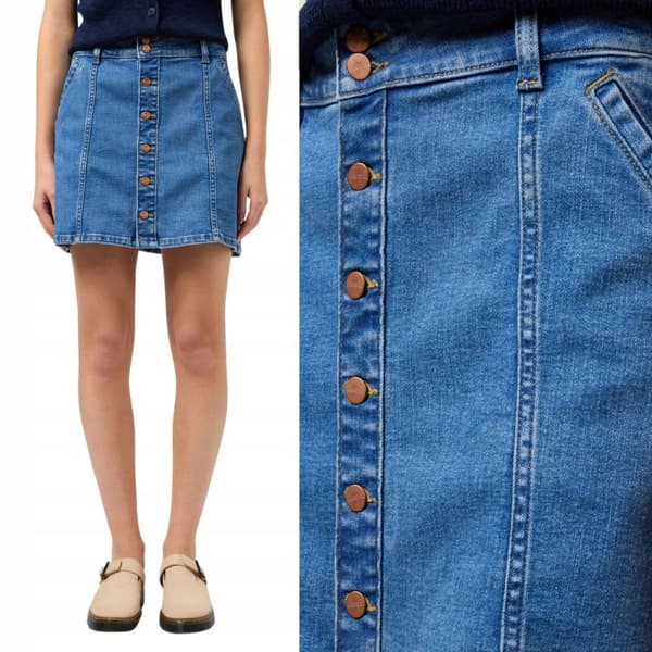 Wrangler JEANSKJOL MINIKJOL KORT JEANSKJOL MED ÖPPNING FRAM M