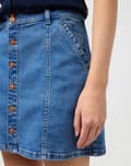 Miniatyrbillede 7 af 8: Wrangler DENIM MINI NEDERDEL KORT DENIM NEDERDEL MED ÅBNING FORAN S