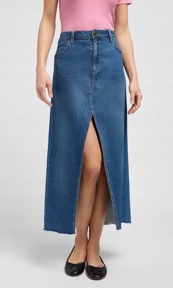 Lee MAXI SKIRT Waterfall LONG DENIM SKIRT ETURAUHO W27