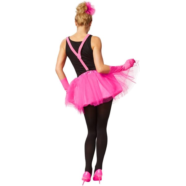 Ballerina-tyllkjol med hängslen gul
