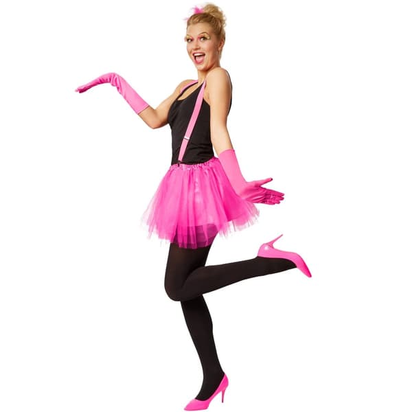 Ballerina-tyllkjol med hängslen gul