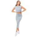 Miniatyrbillede 1 af 2: Justhype Sweat Midi Skirt Loungewear Set LABON007, Kvinde, Nederdel, Grå