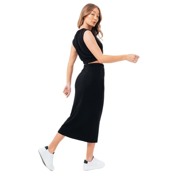 Justhype Sweat Midi Skirt Loungewear Set LABON008, Kvinde, Nederdel, Sort