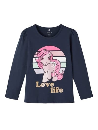 Nimeä pitkähihainen toppi My little Pony, tummansininen, koko 110