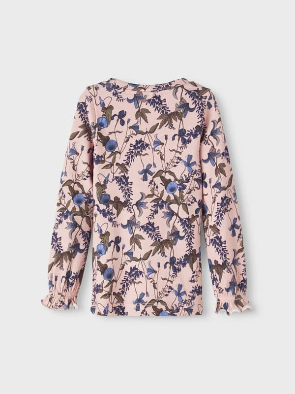 Name it Sweater Pink med blomster str. 110
