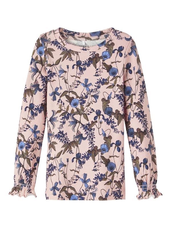 Name it Sweater Pink med blomster str. 110