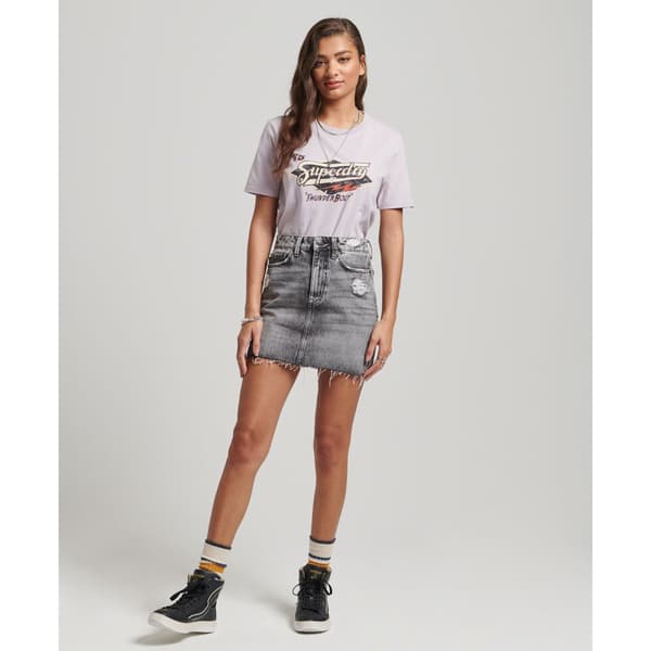 Superdry Kjol Vintage Denim Mini Grå 26 Kvinna