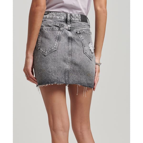 Superdry Kjol Vintage Denim Mini Grå 26 Kvinna
