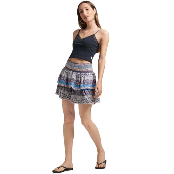 Superdry Kjol Vintage Tiered Mini Blå XL Kvinna