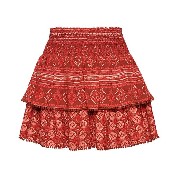 Superdry Nederdel Vintage Tiered Mini Rød XL Kvinde