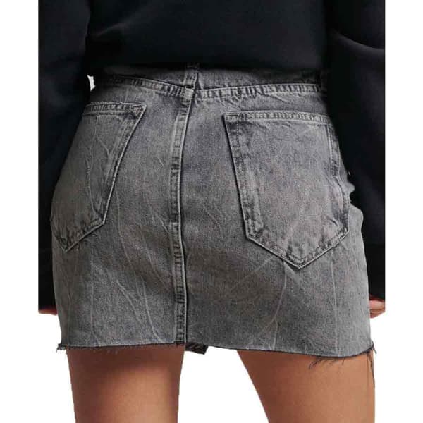 Superdry Kjol Vintage Denim Mini Grå 30 Kvinna