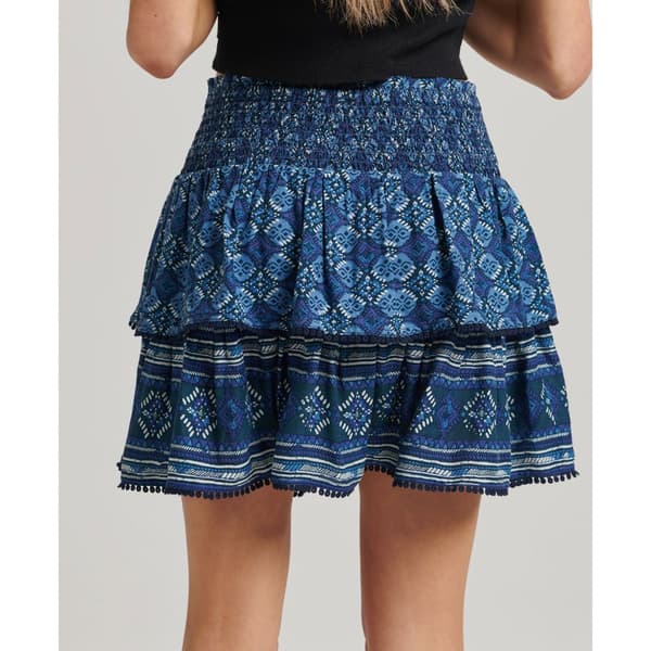 Superdry Kjol Vintage Tiered Mini Blå XL Kvinna