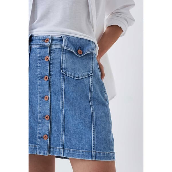 Salsa Jeans Denim Nederdel Push In Secret Glamour Buttons Blå 30 Kvinde