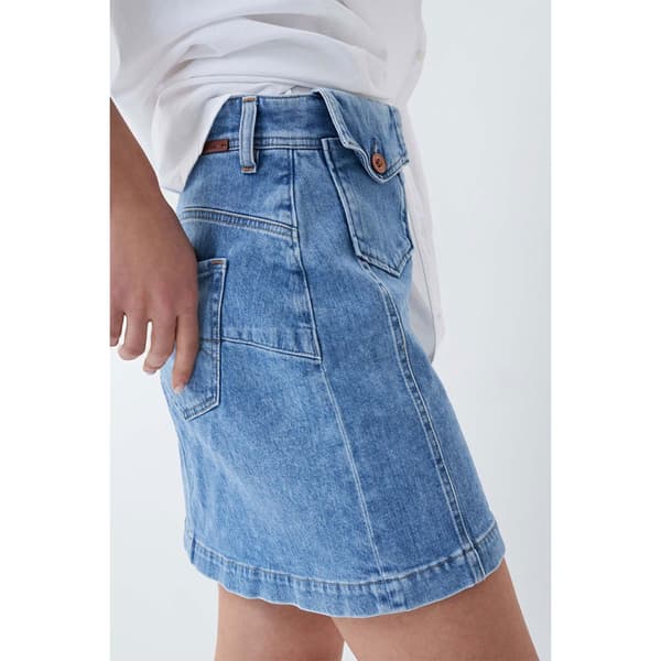 Salsa Jeans Denim Nederdel Push In Secret Glamour Buttons Blå 30 Kvinde