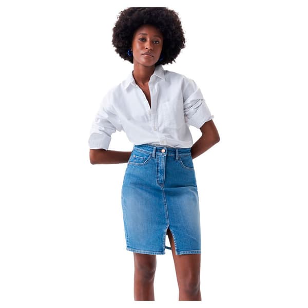 Salsa Jeans Midi Hame Push In Secret Glamour Denim Sininen 32 Nainen