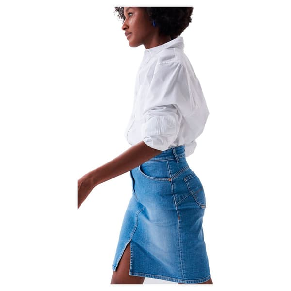 Salsa Jeans Midi Hame Push In Secret Glamour Denim Sininen 32 Nainen