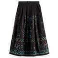 Miniatyrbillede 1 af 3: Scotch & Soda Midi Nederdel Geo Embroidered Sort L Kvinde