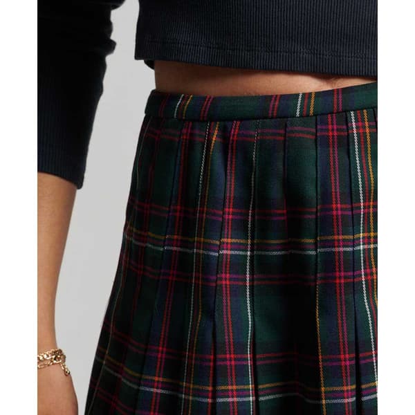 Superdry Mini Kjol Check Grönt XS Kvinna