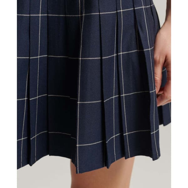 Superdry Kjol Vintage Pleated Mini Blå S Kvinna