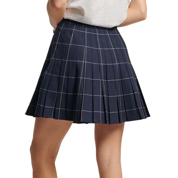 Superdry Kjol Vintage Pleated Mini Blå S Kvinna