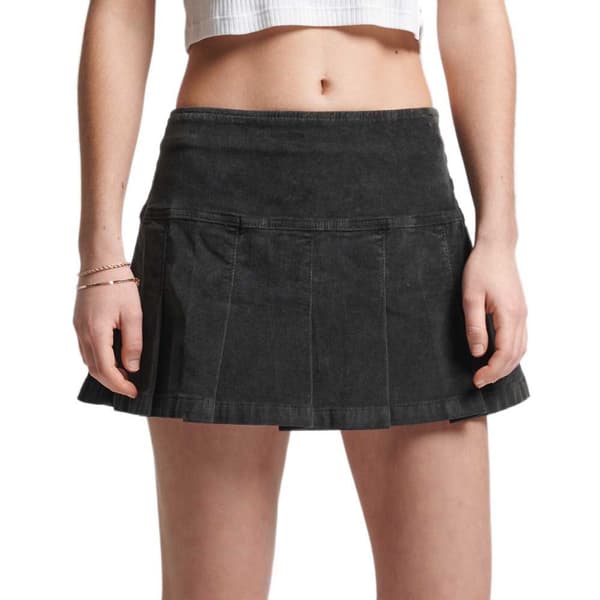 Superdry Kjol Vintage Cord Pleat Mini Svart M Kvinna
