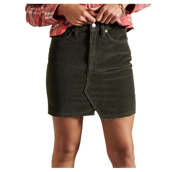 Superdry Mini Kjol Denim Grönt 27 Kvinna