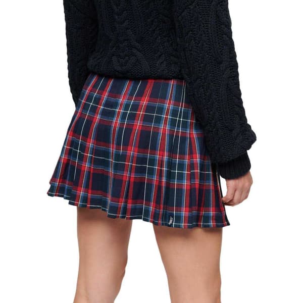 Superdry Mini Kjol Mid Rise Check Röd S Kvinna