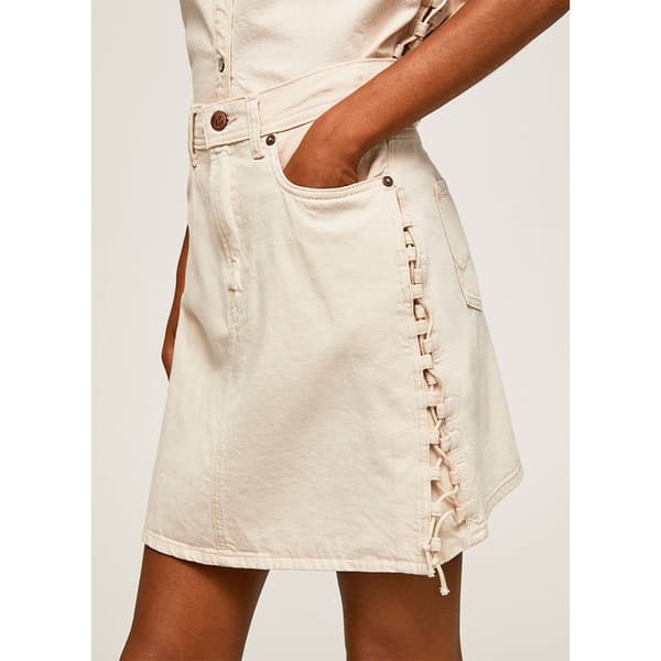 Pepe Jeans Mini Kjol Lilly Lace Blå XL Kvinna