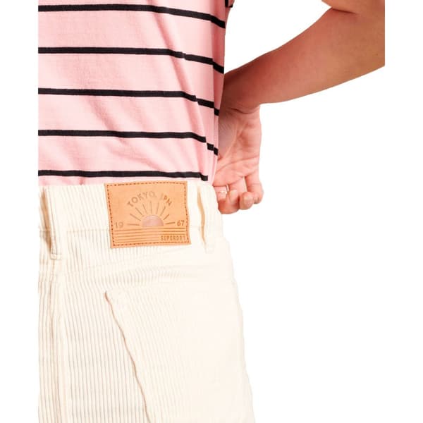 Superdry Kjol Cord Mini Beige 28 Kvinna