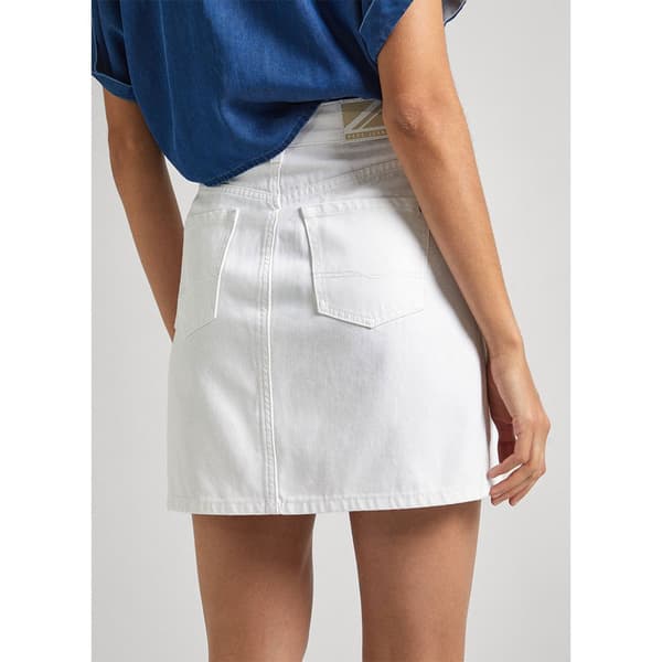 Pepe Jeans Højtaljet Nederdel Mini Coated Beige S Kvinde