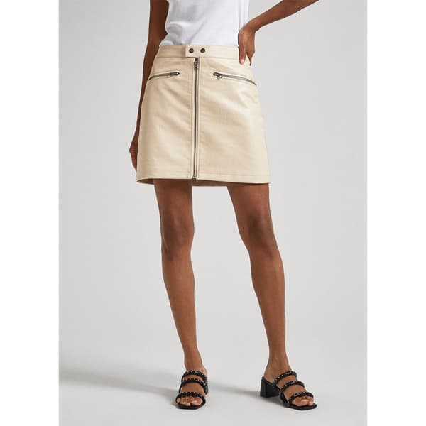 Pepe Jeans Lyhyt Hame Safire Beige M Nainen