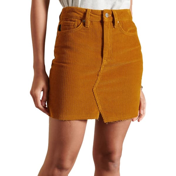 Superdry Mini Kjol Denim Gul 28 Kvinna