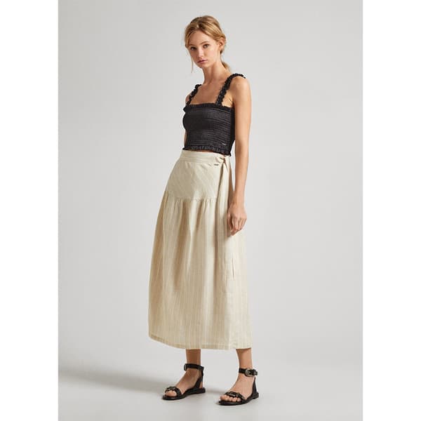 Pepe Jeans Midi Hame Effie Beige XS Nainen