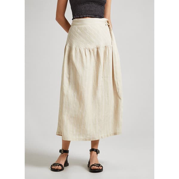 Pepe Jeans Midi Hame Effie Beige XS Nainen