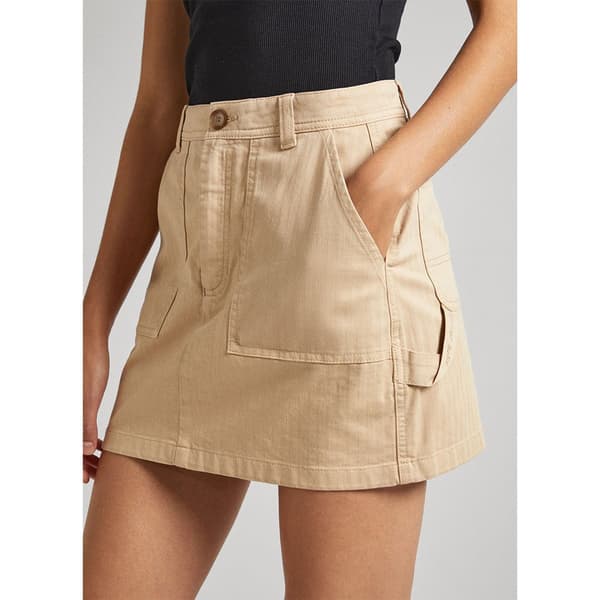 Pepe Jeans Kort Kjol Becky Beige XS Kvinna