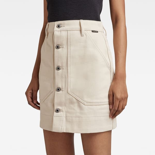 G-star Workwear Slim Fit Hög Midja Denimshorts Beige 30 Kvinna