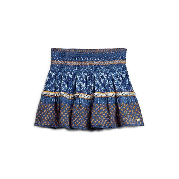 Superdry Printed Shirred Kort Nederdel Flerfarvet L Kvinde