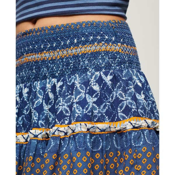 Superdry Printed Shirred Kort Nederdel Flerfarvet L Kvinde