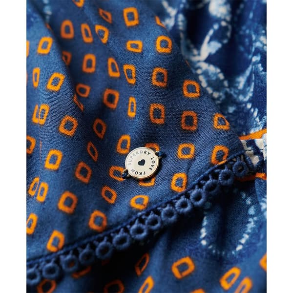 Superdry Printed Shirred Kort Nederdel Flerfarvet L Kvinde