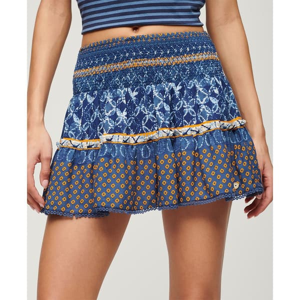 Superdry Printed Shirred Kort Kjol Flerfärgad L Kvinna
