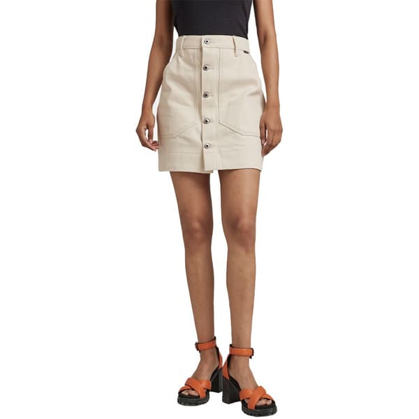 G-star Workwear Slim Fit Højtaljede Denimshorts Beige 31 Kvinde